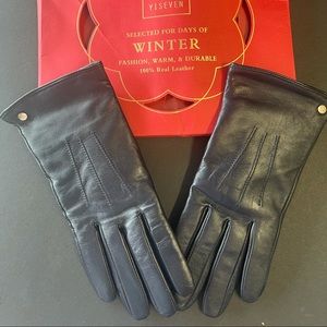 YISEVEN Womens Wool Lined Genuine Leather Gloves